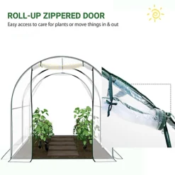 Outsunny Walk In Polytunnel Greenhouse W/ Roll Up Door PVC Cover, 2.5 X 2m -HOMCO Garden Shop outsunny walk in polytunnel greenhouse w roll up door pvc cover 2 5 x 2m5060348509097 06c MP