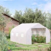 Outsunny Walk-In Polytunnel Greenhouse W/ Roll Up Door Windows, 4.5x3x2 M White -HOMCO Garden Shop outsunny walk in polytunnel greenhouse w roll up door windows 4 5x3x2 m white5056029872826 01c MP