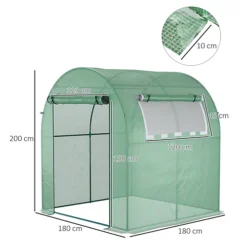 Outsunny Walk In Polytunnel Greenhouse With Roll-up Window And Door, Green -HOMCO Garden Shop outsunny walk in polytunnel greenhouse with roll up window and door green5056602924690 03c MP