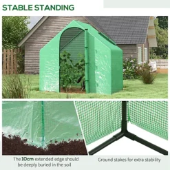 Outsunny Walk-In Portable Greenhouse Mini Grown House Steel Frame Window Green -HOMCO Garden Shop outsunny walk in portable greenhouse mini grown house steel frame window green5056399120992 06c MP