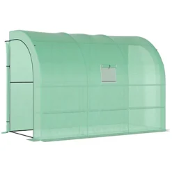 Outsunny Walk-In Tunnel Wall Greenhouse With Windows And Doors, 2 Tiers -HOMCO Garden Shop outsunny walk in tunnel wall greenhouse with windows and doors 2 tiers5056534544256 02c MP