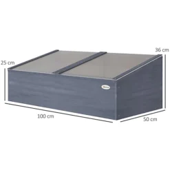Outsunny Wood Cold Frame Greenhouse Garden Polycarbonate Grow House, Light Grey -HOMCO Garden Shop outsunny wood cold frame greenhouse garden polycarbonate grow house light grey5056534544836 03c MP