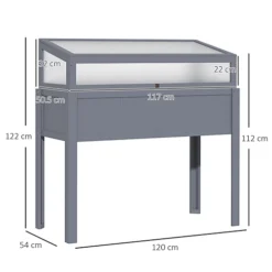 Outsunny Wood Cold Frame Mini Greenhouse With Elevated Garden Box Grey 8 Outsunny Wood Cold Frame Mini Greenhouse With Elevated Garden Box Grey -HOMCO Garden Shop outsunny wood cold frame mini greenhouse with elevated garden box grey5056534572709 03c MP