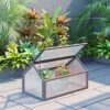Outsunny Wooden Cold Frame Greenhouse Garden Polycarbonate Grow House, Grey -HOMCO Garden Shop outsunny wooden cold frame greenhouse garden polycarbonate grow house grey5056534543549 01c MP