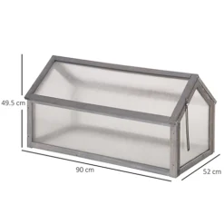 Outsunny Wooden Cold Frame Greenhouse Garden Polycarbonate Grow House, Grey -HOMCO Garden Shop outsunny wooden cold frame greenhouse garden polycarbonate grow house grey5056534543549 03c MP