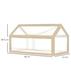 Outsunny Wooden Cold Frame Greenhouse Garden Polycarbonate Grow House, Natural -HOMCO Garden Shop outsunny wooden cold frame greenhouse garden polycarbonate grow house natural5056534543501 03c MP