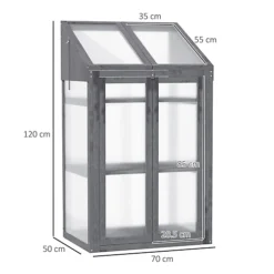 Outsunny Wooden Greenhouse Cold Frame Grow House With Double Door Grey -HOMCO Garden Shop outsunny wooden greenhouse cold frame grow house with double door grey5056534567354 03c MP