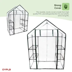 Oypla 3-Tier 4 Shelf Mini Walk-in Growhouse Garden Greenhouse -HOMCO Garden Shop oypla 3 tier 4 shelf mini walk in growhouse garden greenhouse5056233250977 06c MP