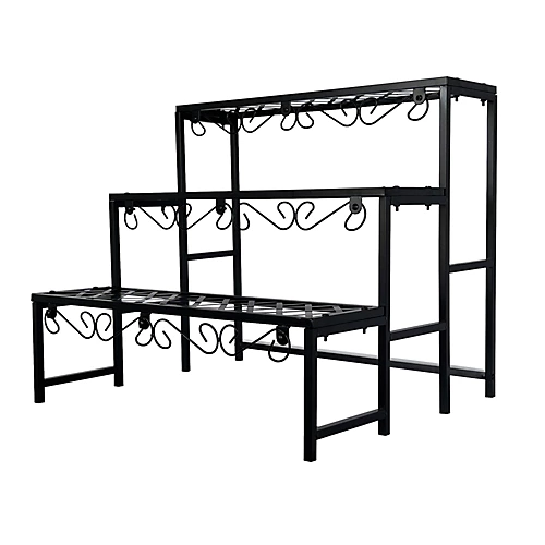 Oypla 3 Tier Metal Garden Flower Staging Plant Stand Display Shelf 3 Oypla 3 Tier Metal Garden Flower Staging Plant Stand Display Shelf