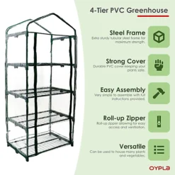 Oypla Growhouse 4-Tier Mini Garden Greenhouse Ideal For Propagating Seeds And Bringing-on Plants -HOMCO Garden Shop oypla growhouse 4 tier mini garden greenhouse ideal for propagating seeds and bringing on plants5056233250946 03c MP