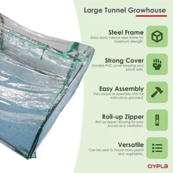 Oypla Large Tunnel Growhouse Garden Plant Greenhouse With PVC Cover - 300x100x80cm -HOMCO Garden Shop oypla large tunnel growhouse garden plant greenhouse with pvc cover 300x100x80cm5060544758817 03c MP