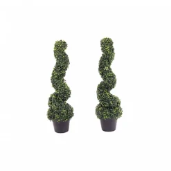 Oypla Set Of 2 Artificial Topiary Boxwood Spiral Trees 80cm Indoor Outdoor Decoration -HOMCO Garden Shop oypla set of 2 artificial topiary boxwood spiral trees 80cm indoor outdoor decoration5060544757520 04c MP