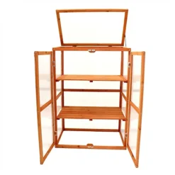 Oypla Wooden 2 Shelf Outdoor Cold Frame Cupboard Grow House -HOMCO Garden Shop oypla wooden 2 shelf outdoor cold frame cupboard grow house5056233250922 02c MP