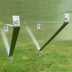 Pack Of 4 Aluminium Greenhouse Shelving Brackets (27cm) -HOMCO Garden Shop pack of 4 aluminium greenhouse shelving brackets 27cm 5056589500849 03c MP