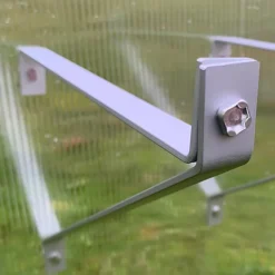 Pack Of 4 Aluminium Greenhouse Shelving Brackets (27cm) -HOMCO Garden Shop pack of 4 aluminium greenhouse shelving brackets 27cm 5056589500849 04c MP