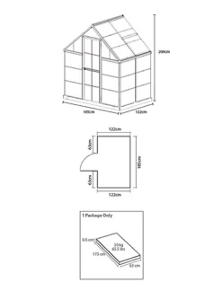 Palram - Canopia Harmony Green 6x4 Greenhouse -HOMCO Garden Shop palram canopia harmony green 6x4 greenhouse7290103110857 01t bq