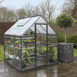 Palram - Canopia Harmony Grey 6X6 Greenhouse -HOMCO Garden Shop palram canopia harmony grey 6x6 greenhouse7290108601046 02i BQ