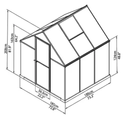 Palram - Canopia Mythos Silver 6x6 Greenhouse -HOMCO Garden Shop palram canopia mythos silver 6x6 greenhouse7290103110918 01t bq