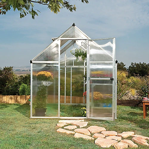 Palram - Canopia Mythos Silver 6x8 Greenhouse 4 Palram - Canopia Mythos Silver 6x8 Greenhouse - Image 2