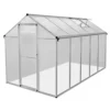 Polycarbonate Greenhouse 6ft X 10ft With Base Silver -HOMCO Garden Shop polycarbonate greenhouse 6ft x 10ft with base silver5055986166818 01c MP
