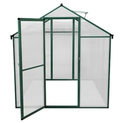 Polycarbonate Greenhouse 6ft X 6ft Green -HOMCO Garden Shop polycarbonate greenhouse 6ft x 6ft green5055986166719 04c MP