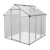 Polycarbonate Greenhouse 6ft X 6ft Silver -HOMCO Garden Shop polycarbonate greenhouse 6ft x 6ft silver5055986166801 01c MP