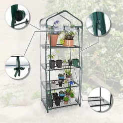 Portable Plastic Greenhouse 4 Tier PVC Green House Outdoor Pot Garden Cold Frame -HOMCO Garden Shop portable plastic greenhouse 4 tier pvc green house outdoor pot garden cold frame5060575071664 02c MP