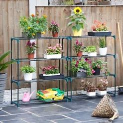 VonHaus Greenhouse Staging Unit, 4 Tier Steel Shelving For Greenhouse, Storage Racking Outdoor Plant Stand Display, Pack Of 2 9 VonHaus Greenhouse Staging Unit, 4 Tier Steel Shelving For Greenhouse, Storage Racking Outdoor Plant Stand Display, Pack Of 2 -HOMCO Garden Shop vonhaus greenhouse staging unit 4 tier steel shelving for greenhouse storage racking outdoor plant stand display pack of 25060192527698 04c MP