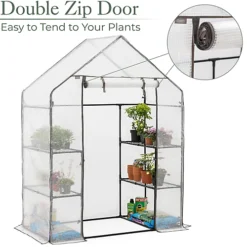 Walk In Greenhouse 4 Shelf 6ft Garden Grow House Reinforced Cover -HOMCO Garden Shop walk in greenhouse 4 shelf 6ft garden grow house reinforced cover5031470232115 04c MP