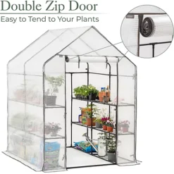 Walk In Greenhouse 8 Shelf 6ft Garden Grow House Reinforced Cover -HOMCO Garden Shop walk in greenhouse 8 shelf 6ft garden grow house reinforced cover5031470232139 04c MP