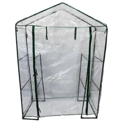 Walk In Greenhouse With PVC Cover Garden Grow Growing Room With Shelves -HOMCO Garden Shop walk in greenhouse with pvc cover garden grow growing room with shelves5056316385701 03c MP