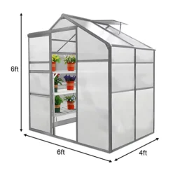 Weather Resistant Aluminium Greenhouse 6ft X 4ft 8 Weather Resistant Aluminium Greenhouse 6ft X 4ft -HOMCO Garden Shop weather resistant aluminium greenhouse 6ft x 4ft5055986127062 03c MP