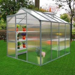 Weather Resistant Aluminium Greenhouse 6ft X 8ft -HOMCO Garden Shop weather resistant aluminium greenhouse 6ft x 8ft5055986127123 02c MP