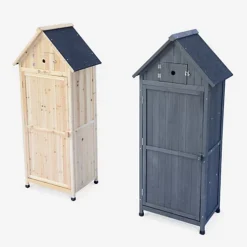Wooden Garden Cabinet Mimosa Anthracite 65 X 54.5 X 179 Cm Garden Shed Storage Cupboard Tool Storage -HOMCO Garden Shop wooden garden cabinet mimosa anthracite 65 x 54 5 x 179 cm garden shed storage cupboard tool storage3760287181553 04c MP