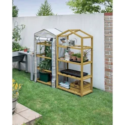 Wooden Nursery Greenhouse - Natural (FSC 100%) VegTrug -HOMCO Garden Shop wooden nursery greenhouse natural fsc 100 vegtrug4975149839230 03c MP